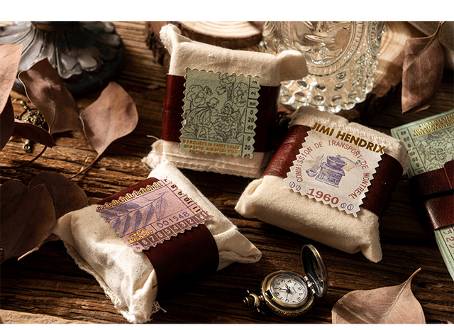 Notatnik DIY Dimi 50 arkuszy w skórzanych pokrowcach - brązowy bilet, seria Vintage, kreatywny materiał papierowy, dekoracyjny pamiętnik, punktor Journaling - Wianko - 20