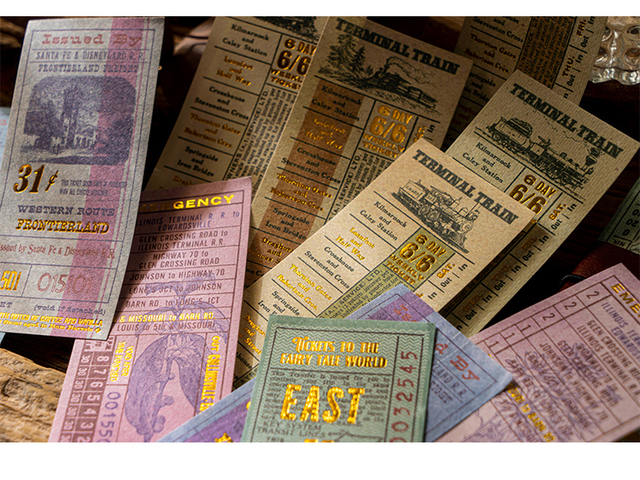 Notatnik DIY Dimi 50 arkuszy w skórzanych pokrowcach - brązowy bilet, seria Vintage, kreatywny materiał papierowy, dekoracyjny pamiętnik, punktor Journaling - Wianko - 4