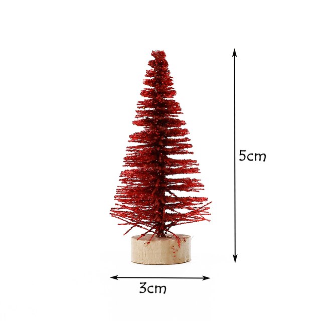 Miniaturowa sztuczna cedrowa sosna - 6 sztuk, ozdoba na biurko, śnieżny krajobraz, drzewo świąteczne - Navidad 2022 - Wianko - 8