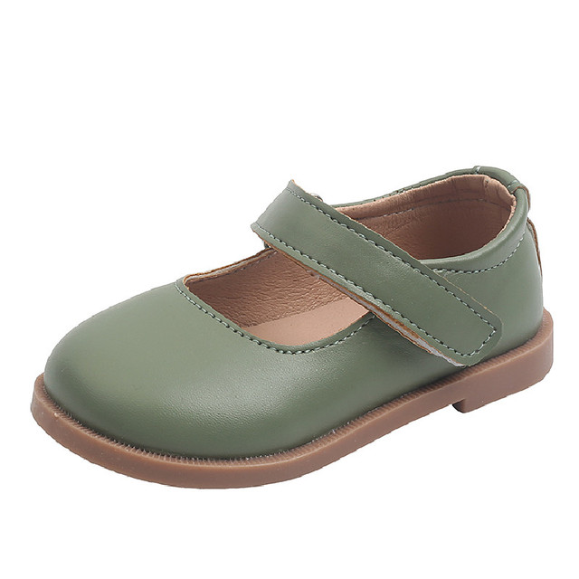 Skórzane buty dla dzieci - Zielone antypoślizgowe sandały na przyjęcie, idealne dla małych księżniczek i chłopców podczas ich pierwszych kroków - Wianko - 3
