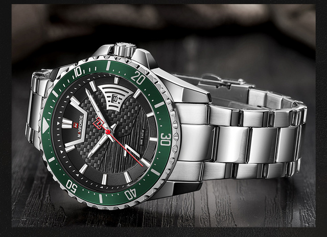 Zegarek NAVIFORCE mężczyźni zielony wodoodporny ze stali nierdzewnej - kwarcowy 9191 - Wianko - 16