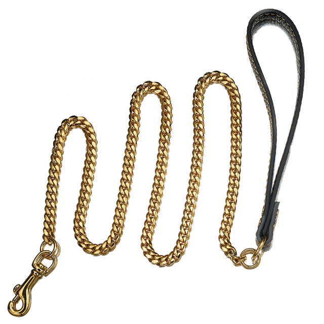 Naszyjnik łańcuszkowy 10mm ze stali nierdzewnej - lina holownicza dla psa, złota, hurtownia dobrej jakości - Wianko - 4