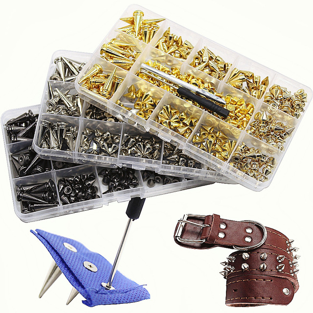 Zestaw nici odzieżowych 180/80 - śruba powrót, szpilki, kolce, narzędzia - idealny do DIY skórzanej biżuterii i obroży - Wianko - 3
