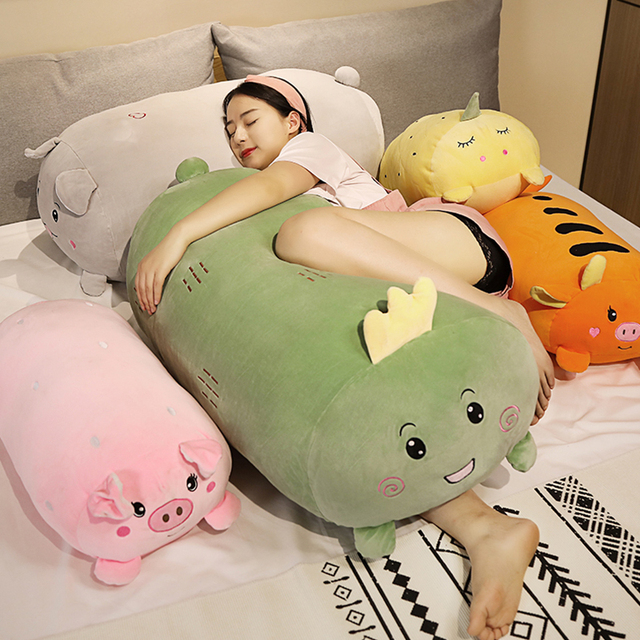 Miękka poduszka długie Huggable z nadzieniem w kształcie dinozaura lub świnki - 30/60/90 cm - Wianko - 7