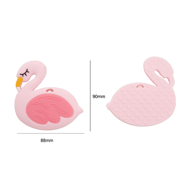 Silikonowe Flamingo gryzak dla dzieci - 10 sztuk - Wianko - 8