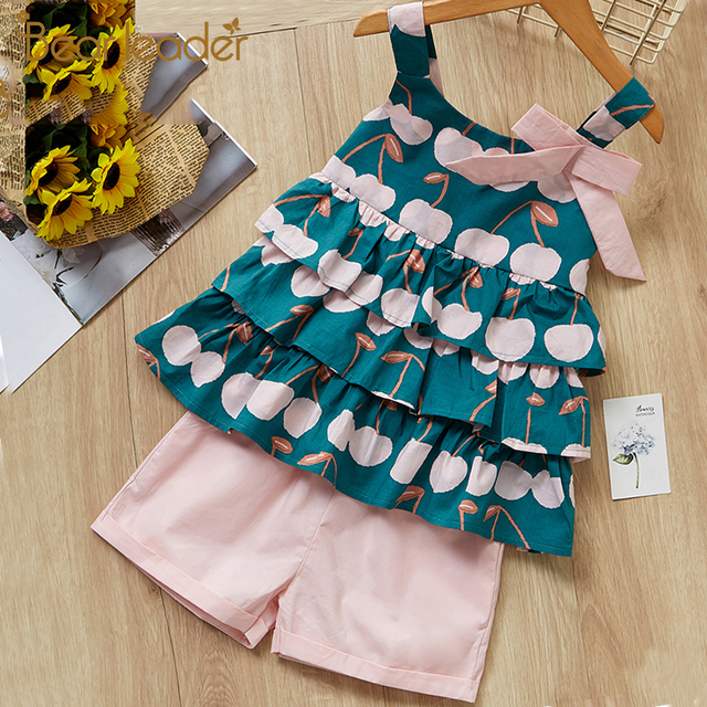 Nowe letnie zestawy ubrań dla dziewczynek - koronkowe T-shirt i szorty (3-7 lat) - Wianko - 17