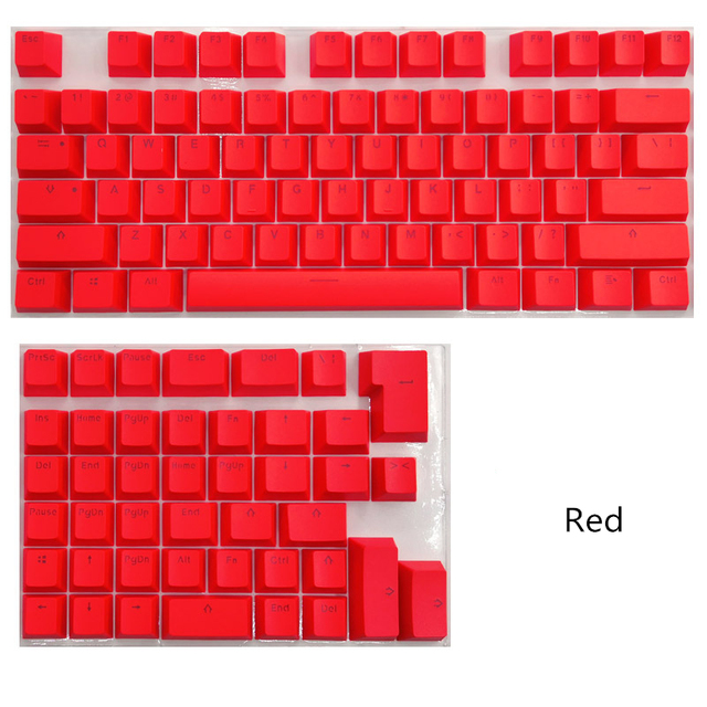 Zestaw 118 nasadek na klawisze PBT dla Mini klawiatur bezprzewodowych | RGB | różowy, szary, czerwony, niebieski - Wianko - 3