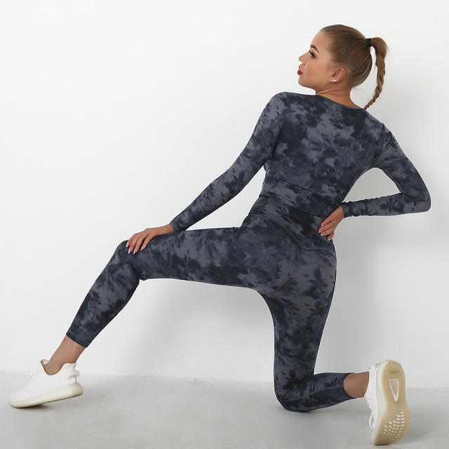 2021 Zestaw do jogi Seamless - dresy sportowe dla kobiet z długim rękawem - Wianko - 24