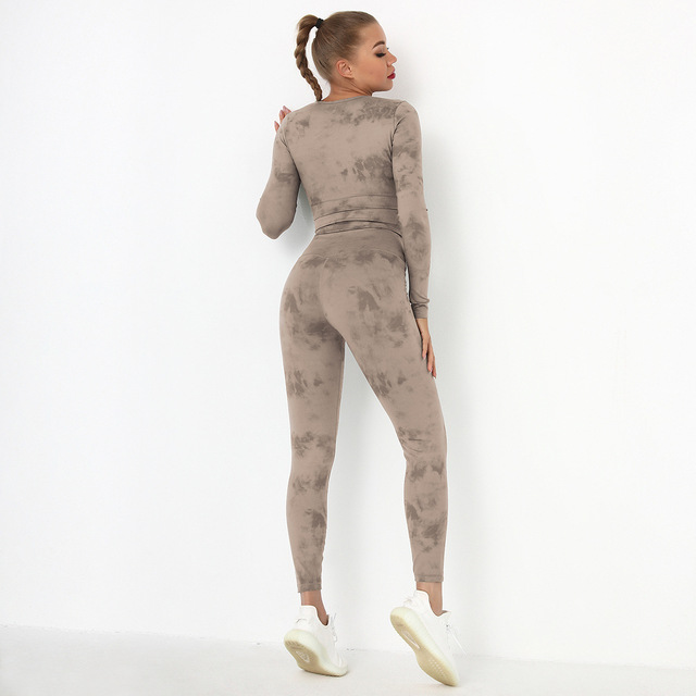 2021 Zestaw do jogi Seamless - dresy sportowe dla kobiet z długim rękawem - Wianko - 27