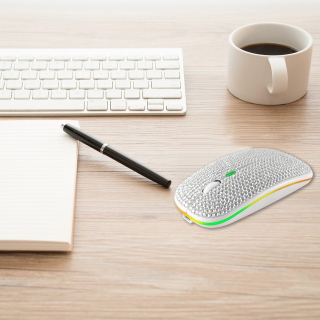 Bezprzewodowa ładowalna mysz Bluetooth z podwójnym trybem, diamentowa mysz optyczna 2.4G 5.0 ergonomiczna do notebooka - Wianko - 16