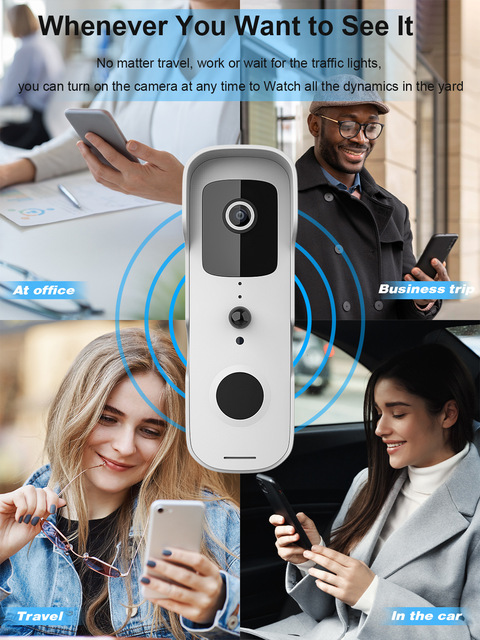 Tuya WiFi inteligentny wideodomofon 1080P HD z wizjerem bezprzewodowym domofonem wizyjnym, obsługujący Google, Alexa i Monitor bezpieczeństwa - Wianko - 8