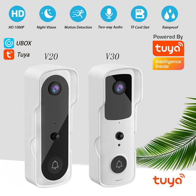 Tuya WiFi inteligentny wideodomofon 1080P HD z wizjerem bezprzewodowym domofonem wizyjnym, obsługujący Google, Alexa i Monitor bezpieczeństwa - Wianko - 1