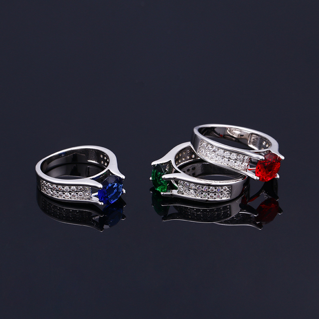 Biżuteria pierścionki Dainty - zaręczynowe pierścień z cyrkoniami dla kobiet, prezent na przyjęcie, obietnica obrączki - hurtowa sprzedaż - Wianko - 2