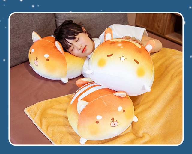 Kawaii pluszowa poduszka miś, pies Shiba Inu, królik - 2 w 1, puszysta poduszka z kocem - dla dzieci - Wianko - 6