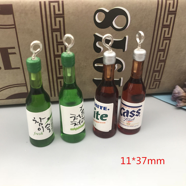 Miniaturowy kawa koktajl sake piwo żywica na klucz - kawaii domek dla lalek DIY z łańcuchem - Wianko - 4