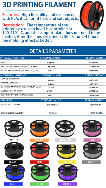 Drukarka 3D - Magazyn zagraniczny, Filament 1.75MM ABS PLA, 1KG rolka Ender 3 CR10 Bluer Plus - Wianko - 2