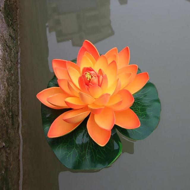 Sztuczne lotosy do sadzawki i akwarium - 50% gorące, pływające lilie botaniczne - Wianko - 8