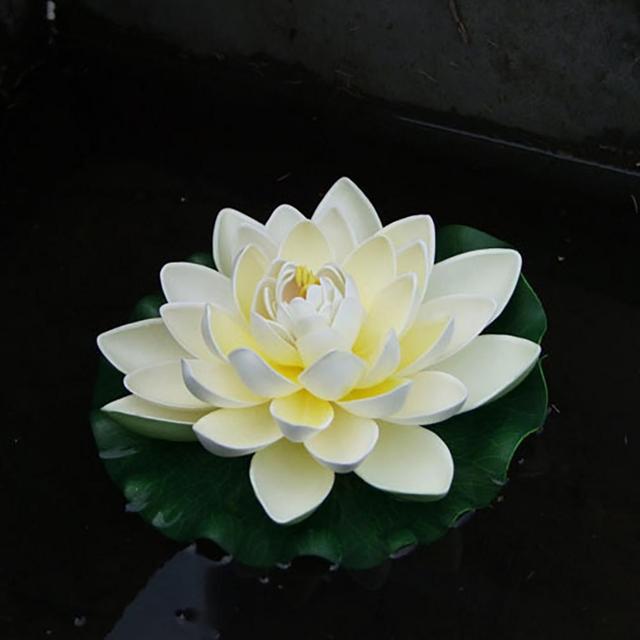 Sztuczne lotosy do sadzawki i akwarium - 50% gorące, pływające lilie botaniczne - Wianko - 4