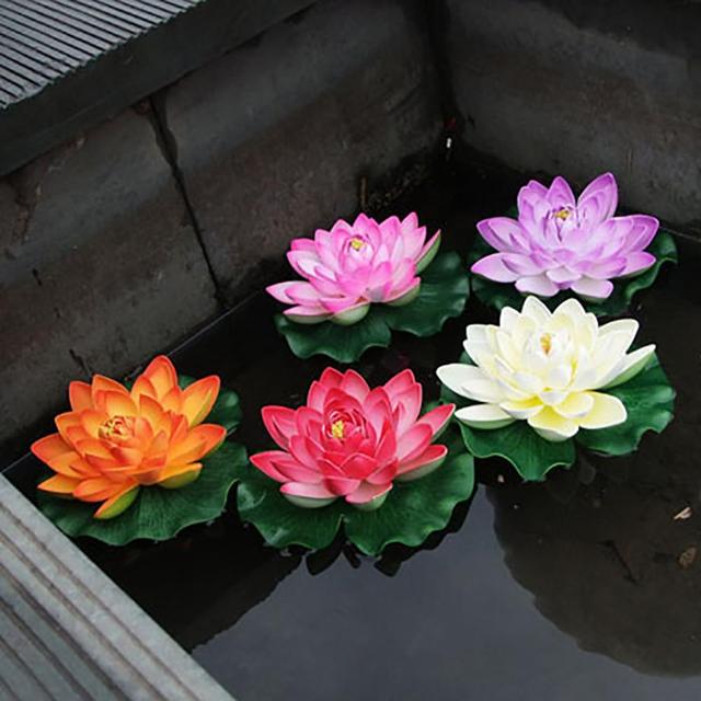 Sztuczne lotosy do sadzawki i akwarium - 50% gorące, pływające lilie botaniczne - Wianko - 1