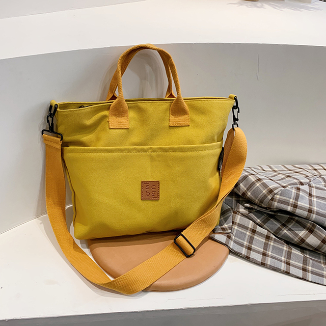 Duża pojemność torby kurierskiej damskiej torby na ramię Crossbody z płócienną torebką - Wianko - 13