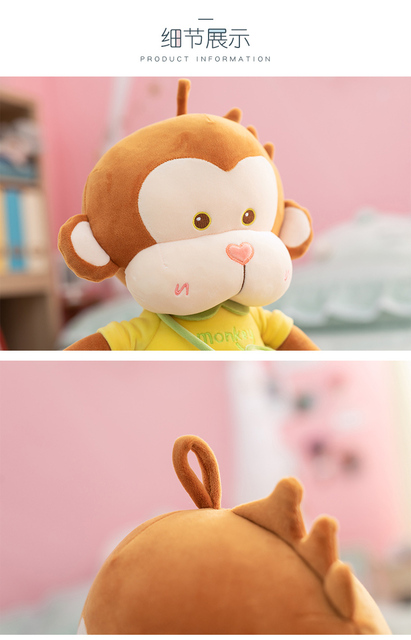 Pluszowa małpa z owocową torbą, 50CM, wysokiej jakości zabawka dla dziewczynki na walentynki - Wianko - 6