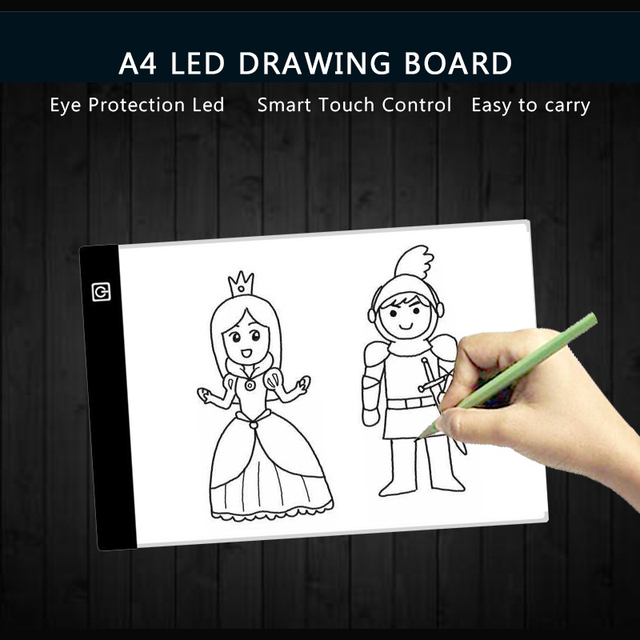 Cyfrowy tablet edukacyjny dla dzieci - LED rysunek kopia Pad - 3 poziomy ściemniania - A4 (30x20 cm) - kreatywne malowanie zabawki dla dzieci - Wianko - 12
