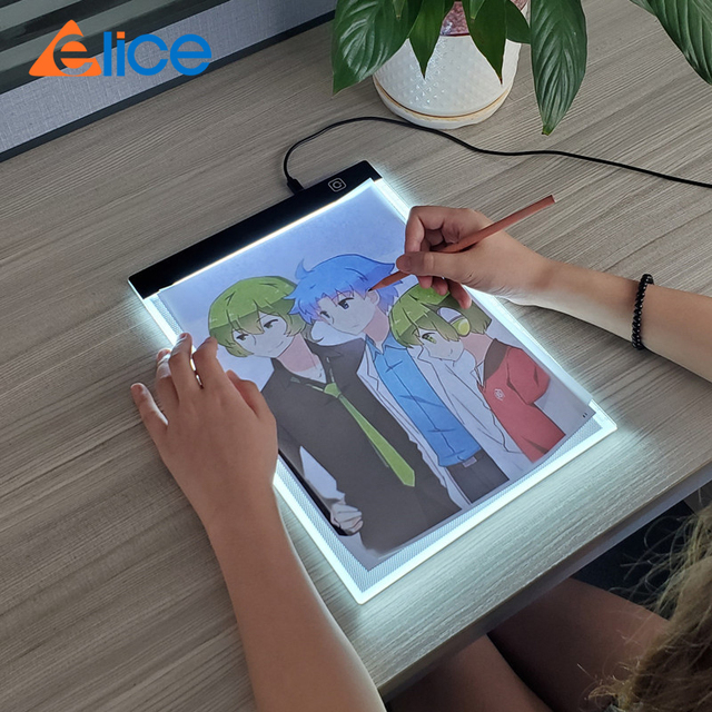 Cyfrowy tablet edukacyjny dla dzieci - LED rysunek kopia Pad - 3 poziomy ściemniania - A4 (30x20 cm) - kreatywne malowanie zabawki dla dzieci - Wianko - 2