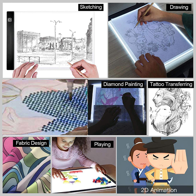 Cyfrowy tablet edukacyjny dla dzieci - LED rysunek kopia Pad - 3 poziomy ściemniania - A4 (30x20 cm) - kreatywne malowanie zabawki dla dzieci - Wianko - 15