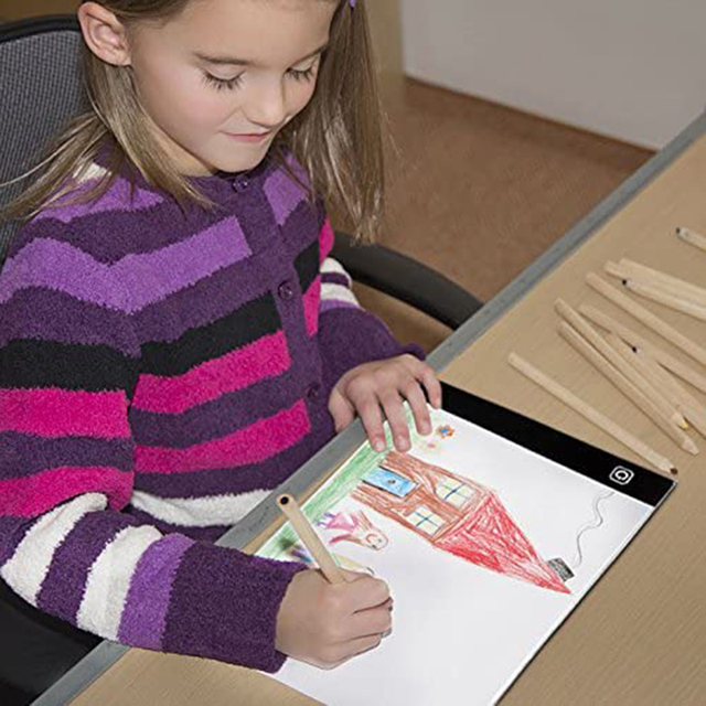 Cyfrowy tablet edukacyjny dla dzieci - LED rysunek kopia Pad - 3 poziomy ściemniania - A4 (30x20 cm) - kreatywne malowanie zabawki dla dzieci - Wianko - 7