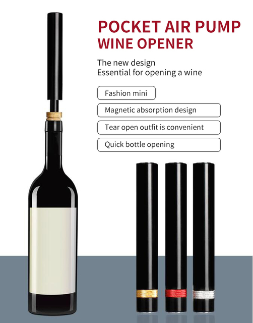 Pompa powietrzna korkociąg do wina – przenośny otwieracz i akcesorium kuchenne barowe - Wianko - 6