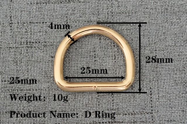 Metalowy D pierścień do DIY torba pasek - 15mm, 20mm, 25mm - Wianko - 3