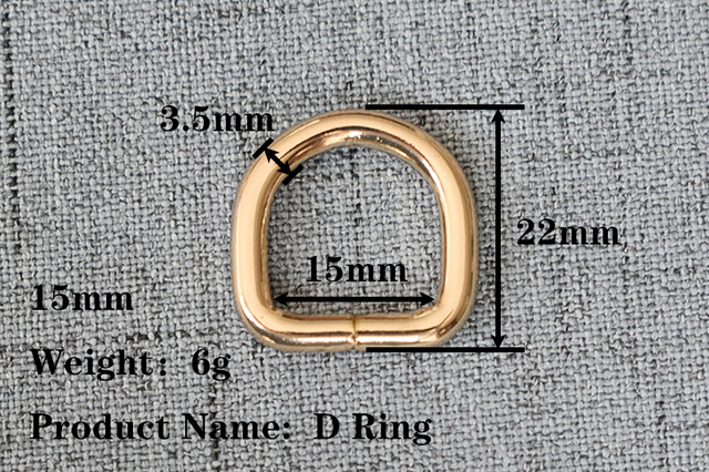 Metalowy D pierścień do DIY torba pasek - 15mm, 20mm, 25mm - Wianko - 1