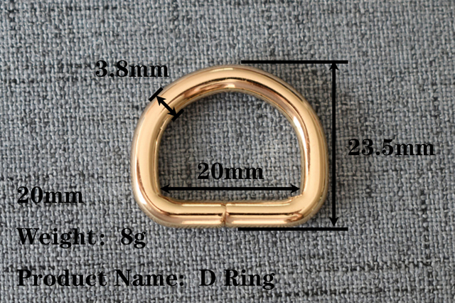 Metalowy D pierścień do DIY torba pasek - 15mm, 20mm, 25mm - Wianko - 2