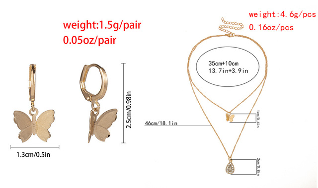 Naszyjnik z wisiorkiem Mały motyl dla kobiet - złoty łańcuch z błyszczącymi kamieniami - Wianko - 23