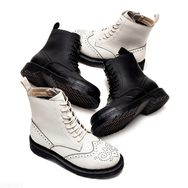 Kobiece buty Retro Chunky z bocznym zamkiem i błyskawicznym zapięciem - Wianko - 31