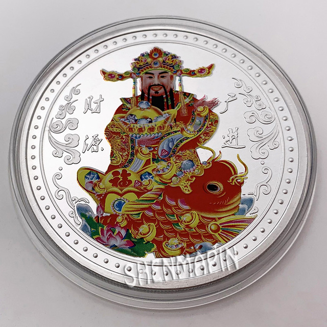 Bożek bogactwa - monetowy amulet szczęścia dla domu - kolekcja Koi ryby - Wianko - 5