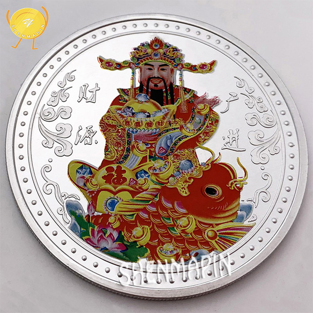 Bożek bogactwa - monetowy amulet szczęścia dla domu - kolekcja Koi ryby - Wianko - 3
