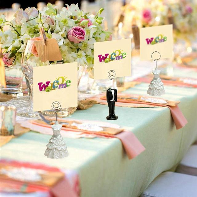 Zestaw 2 sztuk zdjęć ślubnych - stojak na numer stołu Bride & Groom, dekoracja stołu - Wianko - 8