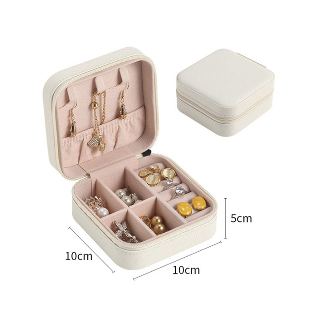 Skórzane pudełko na biżuterię z wyświetlaczem i organizerem - Wianko - 18