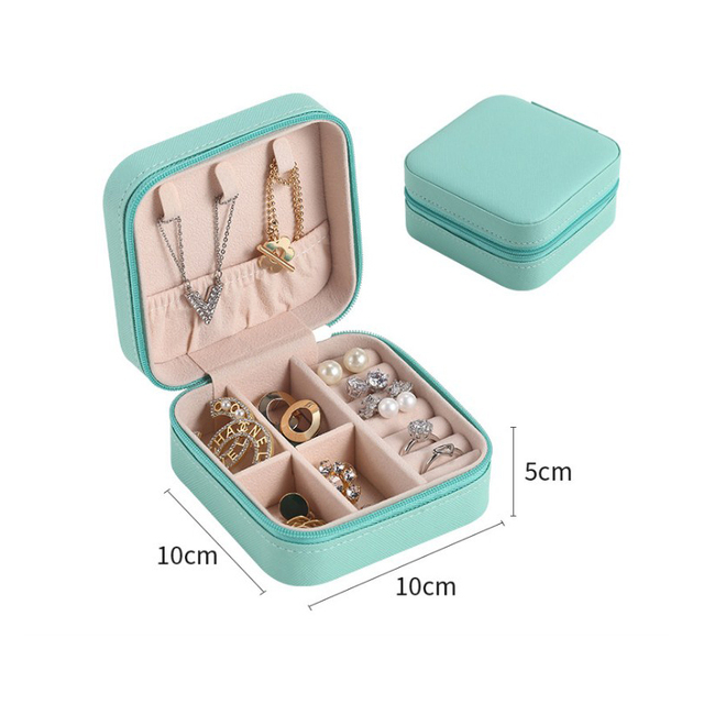 Skórzane pudełko na biżuterię z wyświetlaczem i organizerem - Wianko - 16