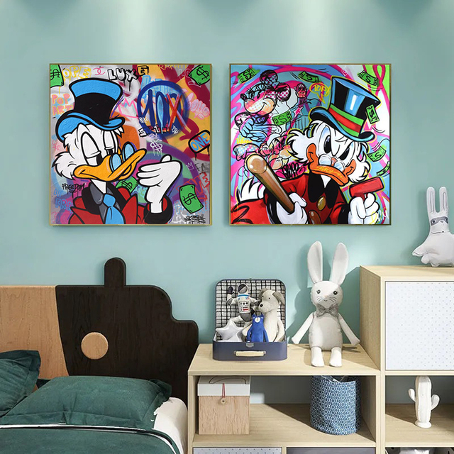 Plakat na ścianę - Płótno Disney Graffiti z postaciami Myszki Miki, Kaczora Donalda, Pantery i Anime do dekoracji salonu - Wianko - 7