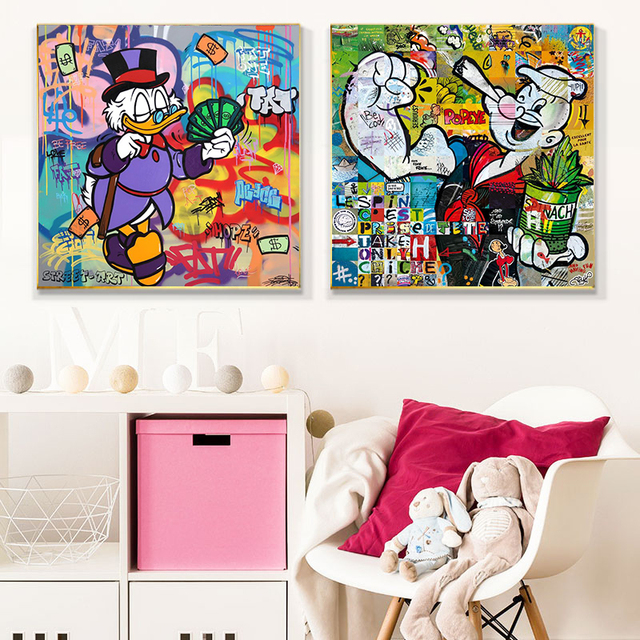 Plakat na ścianę - Płótno Disney Graffiti z postaciami Myszki Miki, Kaczora Donalda, Pantery i Anime do dekoracji salonu - Wianko - 6