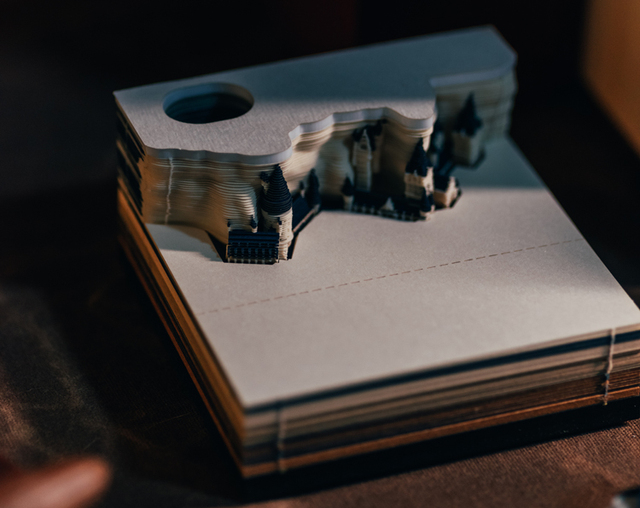 Notatnik 3D Ślub 155 arkusz Omoshiroi - Vintage kostka Memo Cube Journal z pawilonem w miniaturze - niespodzianka prezent - Wianko - 22