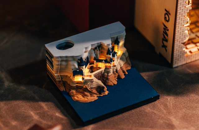 Notatnik 3D Ślub 155 arkusz Omoshiroi - Vintage kostka Memo Cube Journal z pawilonem w miniaturze - niespodzianka prezent - Wianko - 20