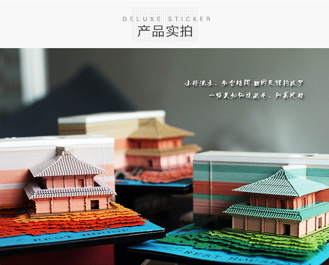 Notatnik 3D Ślub 155 arkusz Omoshiroi - Vintage kostka Memo Cube Journal z pawilonem w miniaturze - niespodzianka prezent - Wianko - 11