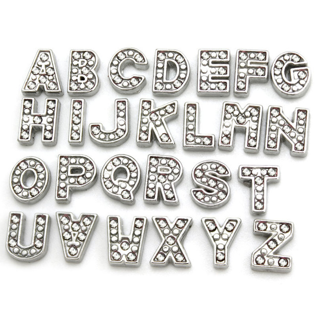 10 sztuk kryształowych początkowych charmsów z alfabetem A-Z dla pływających medalionów - wykończenie biżuterii - Wianko - 4