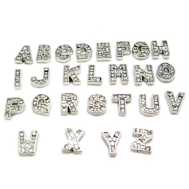 10 sztuk kryształowych początkowych charmsów z alfabetem A-Z dla pływających medalionów - wykończenie biżuterii - Wianko - 5