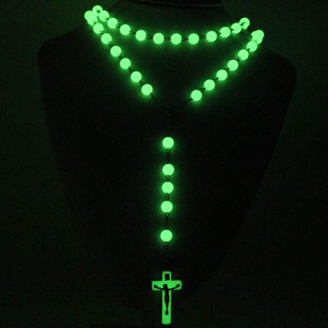 Naszyjnik katolicki - plastikowy różaniec Luminous Noctilucent z wisiorkiem - Wianko - 5