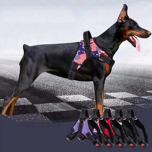 Nylonowa regulowana odblaskowa uprząż dla psów - rozmiar mały, średni i długi - Wianko - 1