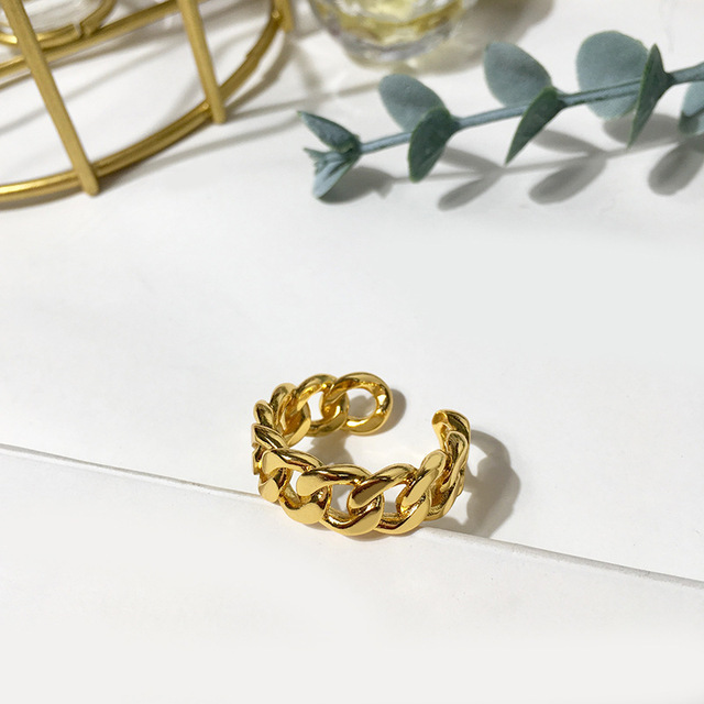 Pierścienie punkowe w kolorze złotym z łańcuchowym poszyciem – antyczna biżuteria Gothic Vintage dla mężczyzn i kobiet - Wianko - 23
